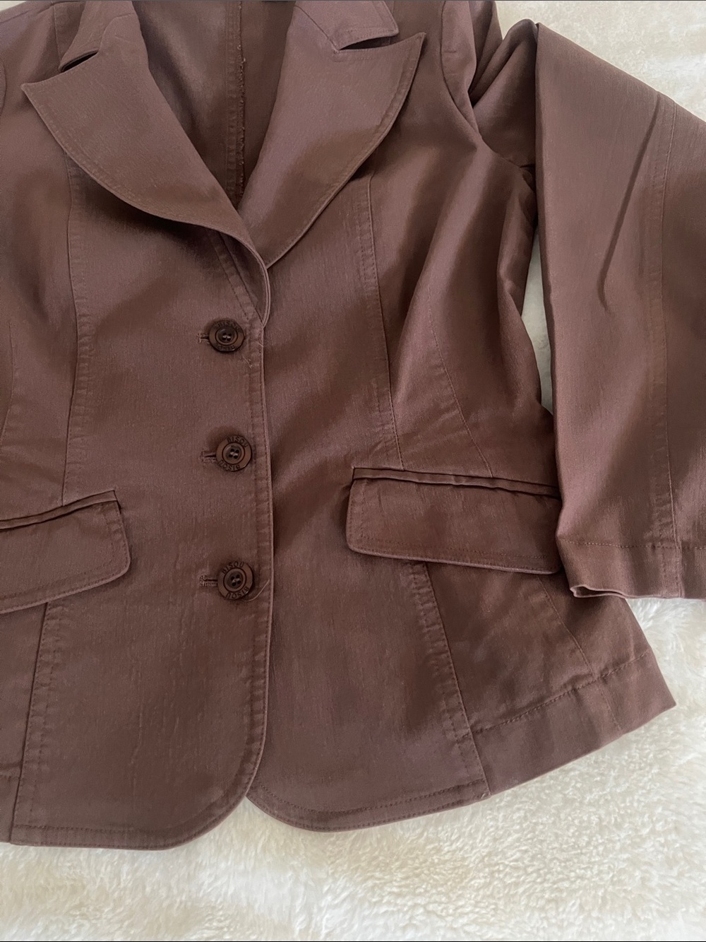 Bisou Bisou Brown Tailored Trench Coat - Picture 10 of 17